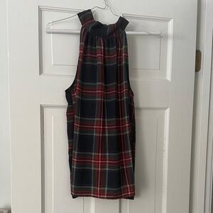 J. Crew Red and Black Plaid Sleeveless Top